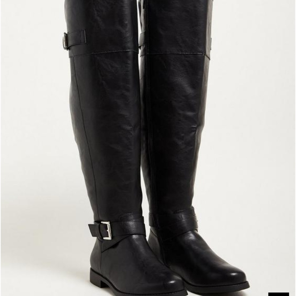 Torrid double buckle wide thigh high boots sz 10